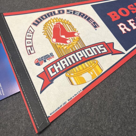 BOSTON RED SOX 2007 WORLD SERIES CHAMPIONS WINCRAFT 12 × 29-3/4 PENNANT - Picture 3 of 11